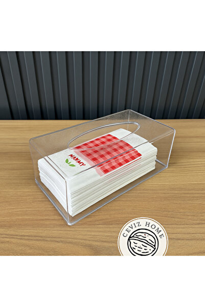 ceviz home züccaciye tekstil ltd şirketi Unbreakable Acrylic Clear Napkin Holder – Modern and Elegant Tabletop Design