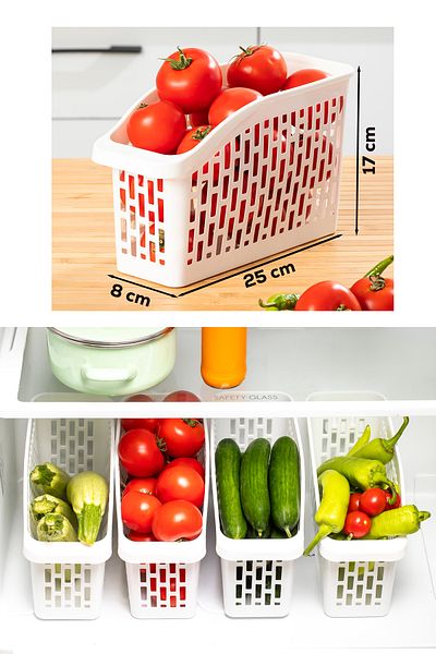 Porsima Org-22 2-Piece Refrigerator - Multi-Purpose Vegetable and Fruit Organizer Basket