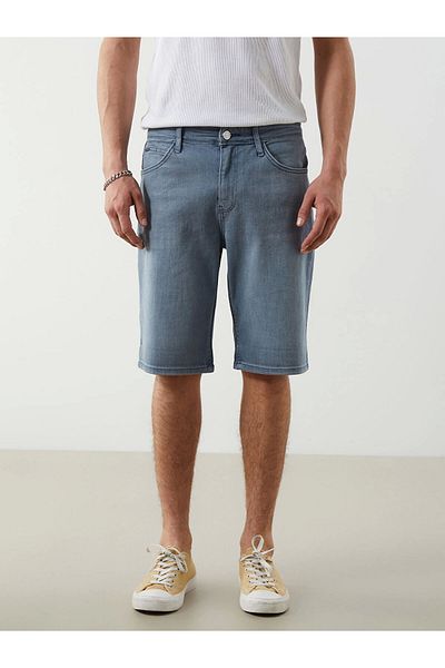 LC Waikiki Ανδρικό τζιν σορτς LCW Jeans Grey Slim Fit