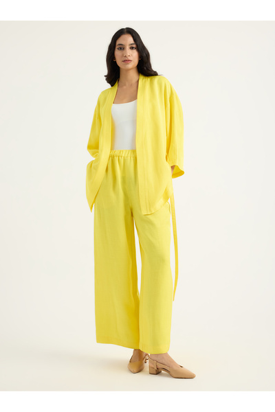 Store Wf Yellow Linen Kimono Set
