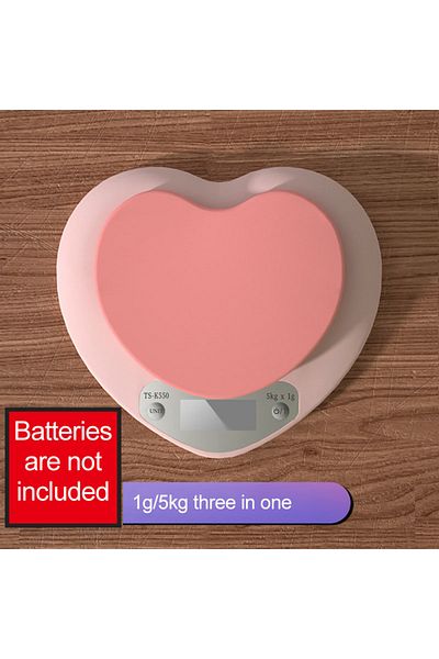 Choice 5kg 1g Multi-function Kitchen Baking Scale Pink Heart-shaped Portable High-precision Digital Scale 5