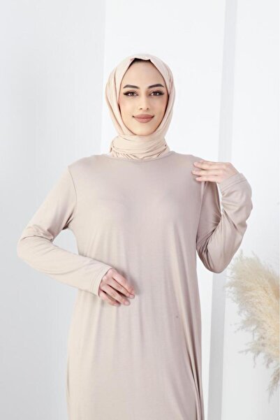 AbiyeSultan Kadın Düz Elbise - Zerde Uzun Kollu Içlik - Abaya Içi Elbise - Uzun Kollu Içlik - Düz Elbise