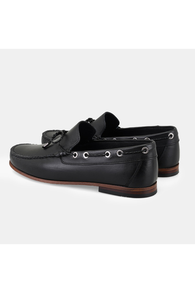 Desa Чоловічі чорні шкіряні мокасини