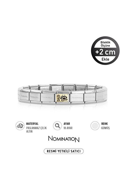 NOMİNATİON Italy Composable 18K Altın Dad Pençe ve Çelik Bileklik SILVER