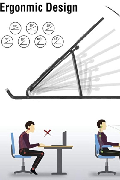 CİYU TİCARET Laptop yükseltici ayarlanabilir laptop sehpası metal dizüstü bilgisayar sehpası tutucu