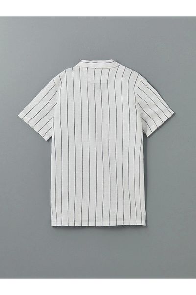 LC Waikiki Lcw Vision White Short Sleeve Striped Boy's Shirt