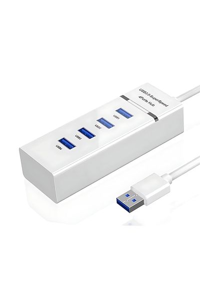 Others USB 3.0 4-Port Portable Hub with 30cm USB 3.0 Cable with Super Speed 5 Gbps (White)