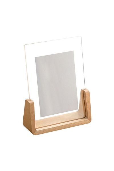 Choice 12.7x17.8cm-1 Walnut/Beech Creative Photo Frame Acrylic U Shape Transparent Frame Desktop Wood Weddi
