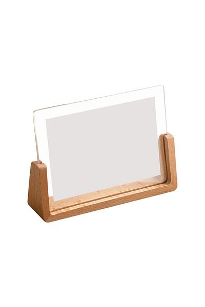 Choice 12.7x17.8cm-2 Walnut/Beech Creative Photo Frame Acrylic U Shape Transparent Frame Desktop Wood Weddi