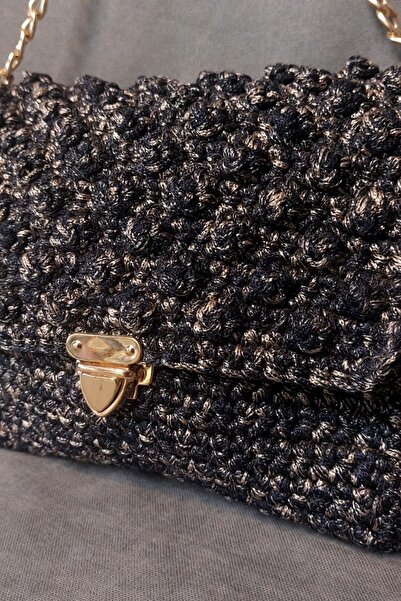 Uretti - Volkan 4975 5378 Ручна робота Стрічка Макроме Мотузка Сумка через плече - Синій