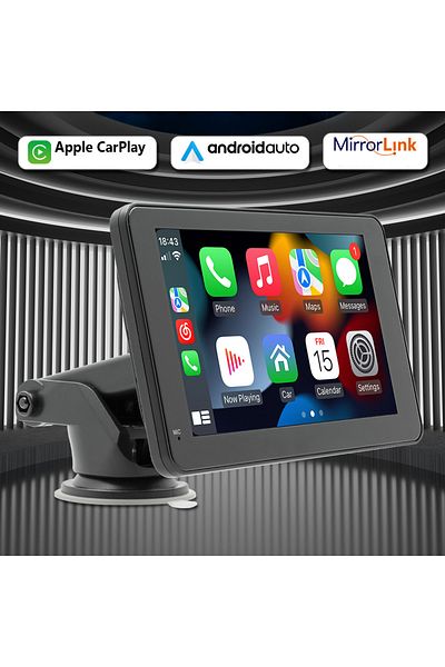 HASEPE Car Navigation, 7 Inch Display, Apple Carplay Wireless, Android Auto Wireless, Mirrorlink