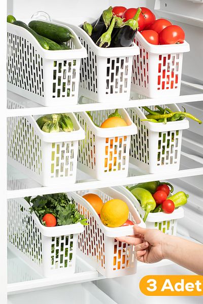Porsima Org-22 3-Piece Refrigerator Set - Vegetable and Fruit Organizer