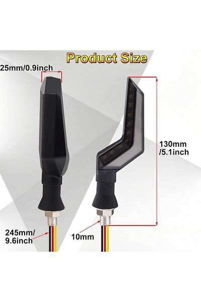 OEM Set 2 lampi Semnalizare Moto, model BUMERANG, cu 2 functii, pozitie si semnalizare, tensiune 12V