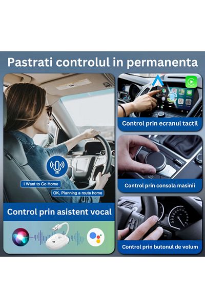 HASEPE Wireless Carplay and Android Auto Modulator, Smart USB car play, automatic reconnection