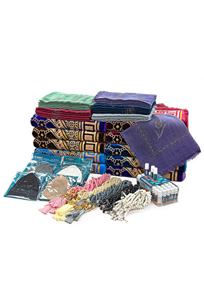 Optimum Hajj and Umrah Gift Dodya Velvet Prayer Rug Set for 20 People
