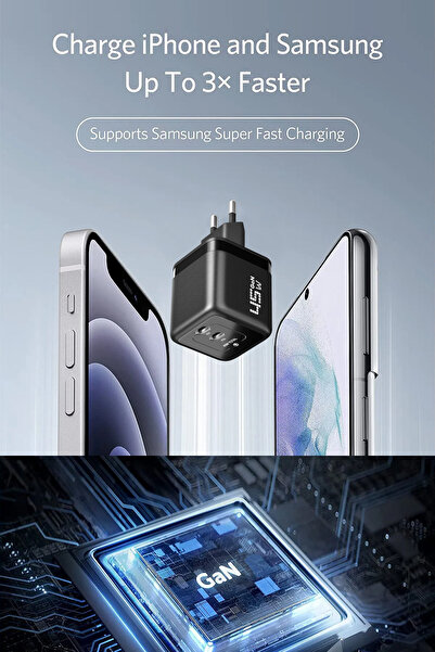 İntouch 45W GaN Technology 2 PD Fast Şarj Aleti