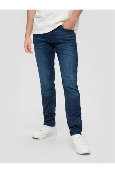 QS by s.Oliver Rick Men's Mid-Rise Slim Fit Jeans, QS by s.Oliver, Dark Blue