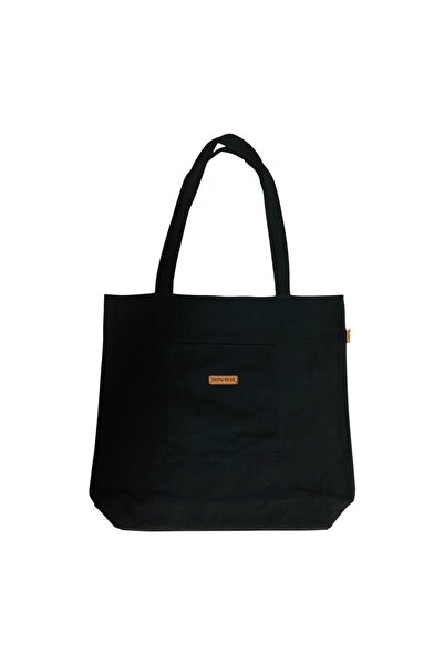 Snow Black Pearl Kadın El Çantası, Omuz Ve Kol Askılı, Tote Bag Kumaş Hediyel...