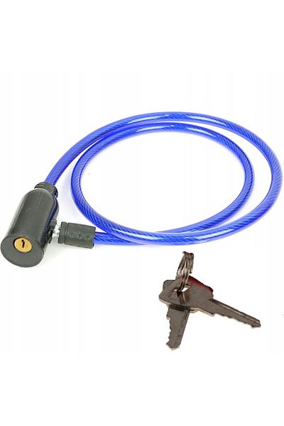 OEM Antifurt pentru bicicleta cu 2 chei, 80 cm, cablu de 3 mm, albastru
