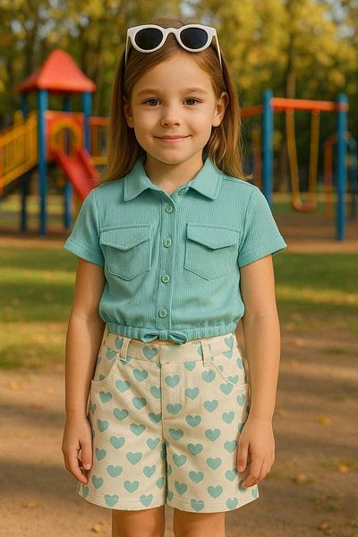 KOKOŞ BEBEK Heart Shorts Set