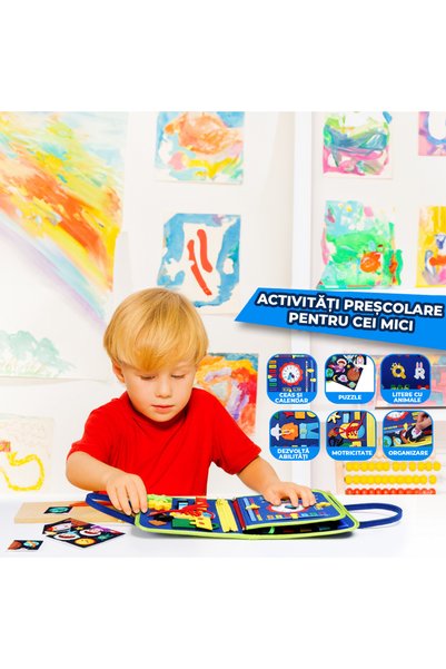 Pitikot Jucarie interactiva Pitikot®, educationala, senzoriala, Busy Board, Montessori