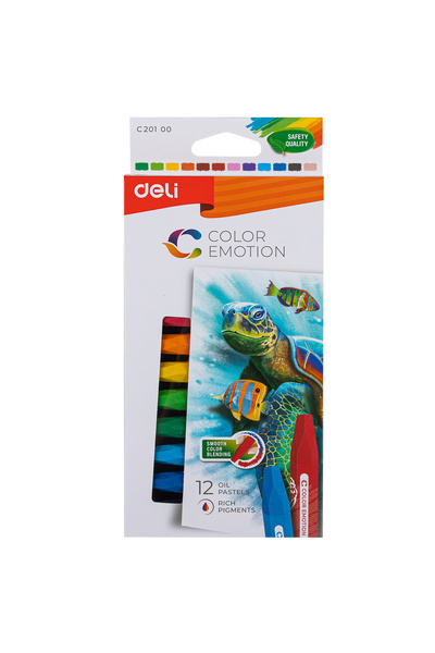 Deli Creioane pastelate cu ulei, 12 culori, Color Emotion Deli