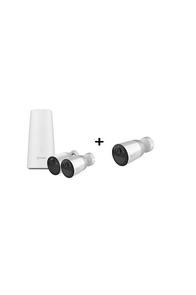 EZVIZ BC1-B2 4MP + BC1 2MP Camera Bundle – Wireless, Battery Powered, Pan/Tilt, Color Night Vision
