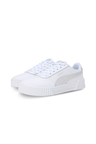 Puma Womens Carina Leather Trainers Sneakers - White