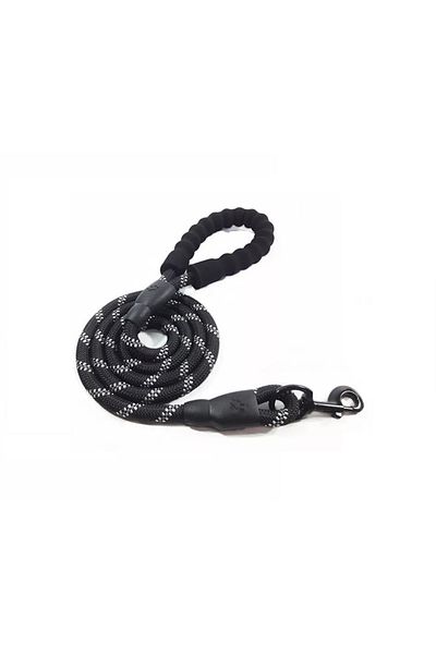 OEM Lesa tip franghie pentru dresaj, reflectorizant, 1.5 m, diametru 1 cm, negru
