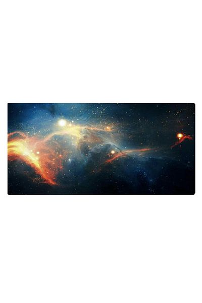 OEM Mousepad cu design cosmic, 80 x 30, cauciuc anti alunecare, multicolor