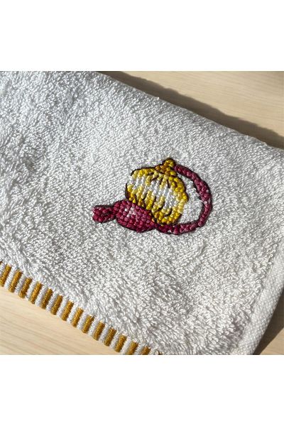 The Cloudish Shop Punch Embroidery Embroidered Small Size Hand Towel Perfume Patterned