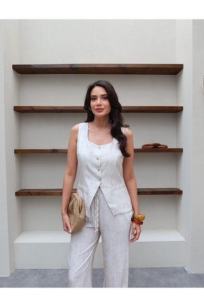 ESRAHELVACI Set pantaloni vestă cu talie