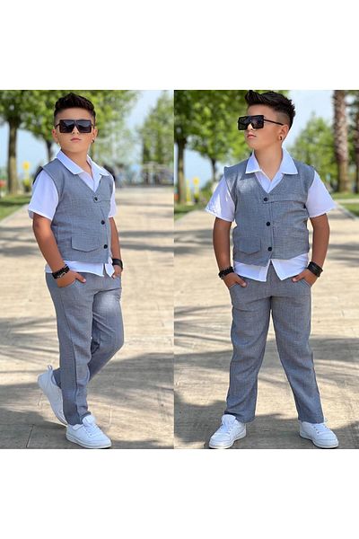KOKOŞ BEBEK Linen Suit with Eid Vest