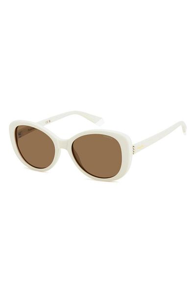 Polaroid Pld 4154s/x Vk6/sp Women's Sunglasses, White, Oval, 55 Mm