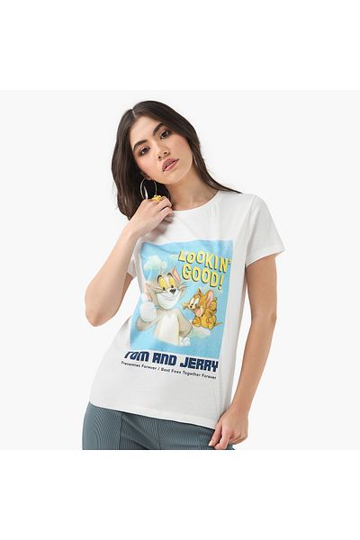 SP Characters Tom and Jerry Print T-shirt