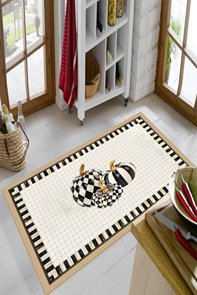 DEKOMOD Dijital Baskı Dört Mevsim Kaymaz Taban Yıkanabilir Mutfak Oda Halısı Yolluk MacKenzie Model