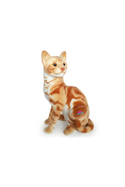 hediyecik Oyuncak Gerçek Görünümlü Ayakta Peluş Sarman Kedi 30 Cm