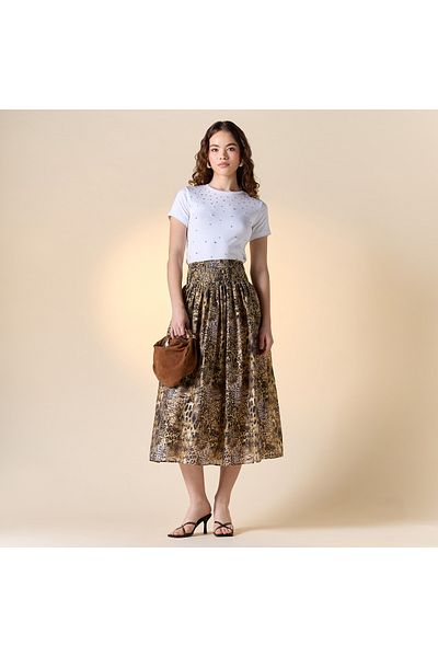 FAV Embellished Crew Neck T-shirt with Short Sleeves