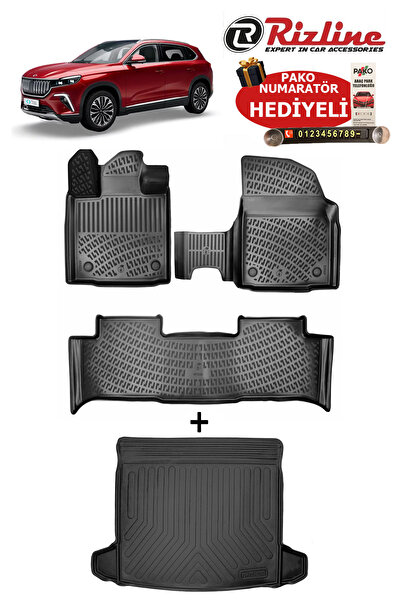 Rizline Togg T10X 2023 Sonrası Havuzlu Paspas ve Bagaj Havuzu Seti HEDİYELİ