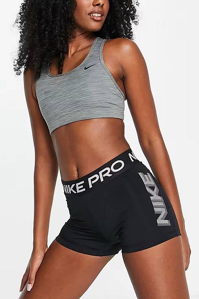 Nike Pro Training Dri Fit Graphic 3 Inch Booty Shorts Women's 8cm Training Shorts Black