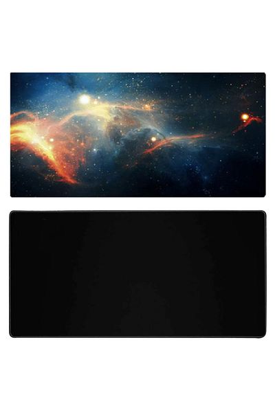 OEM Mousepad cu design cosmic, 80 x 30, cauciuc anti alunecare, multicolor