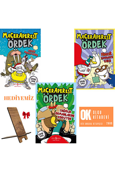 TÜRKİYE İŞ BANKASI KÜLTÜR YAYINLARI Maceraperest Ördek Serisi 3 kitap set / S...