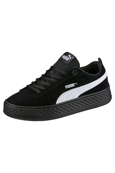 Puma Womens Smash Platform Suede Trainers Sneakers - Black
