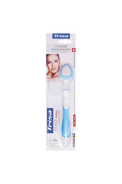 Trisa Visage Sonic Cleansing System Battery Facial Cleansing Brush 676616 Blue