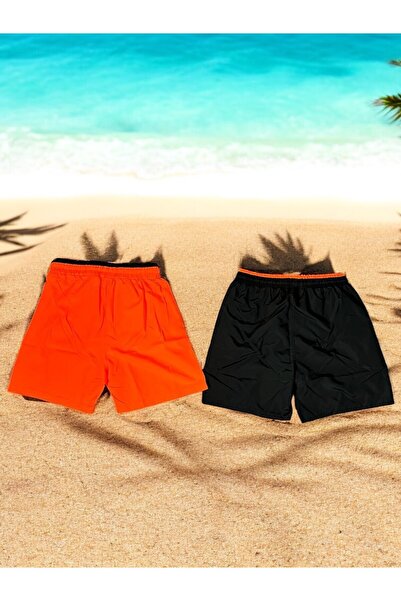 Karatopak 2 adet deniz şortu - 2 cepli içi Fileli , bel lastik ve bağlama ipli