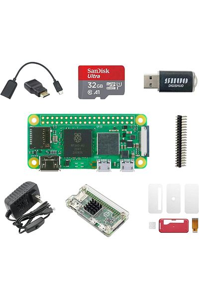 Raspberry DIGISHUO Raspberry Pi Zero 2W (Wireless) 9 in 1 Kit Complete Kit