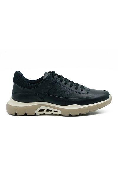 Tuna Genuine Leather Navy Blue Casual Sports Men's Shoes - Eva Sole - 256073