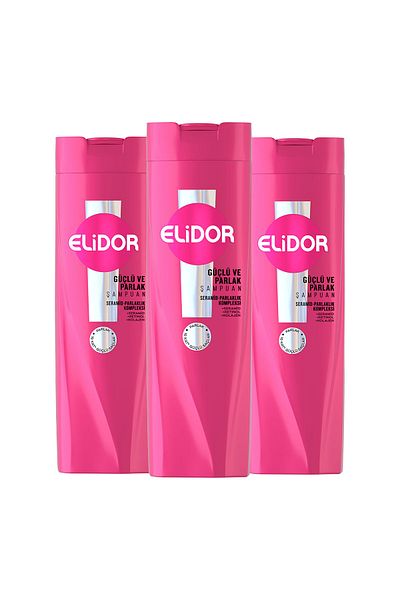Elidor Hair Care Shampoo Strong and Shiny 400 ml X3