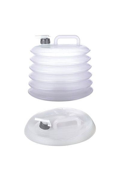 ELDİPA Foldable Canister with Accordion Faucet 10 Liter Picnic, Camping, Garden – Bpa Free Water Carrying and Storage Container