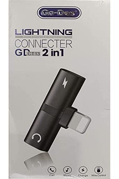 Go-Des iPhone Adapter Splitter Black, 1 Port